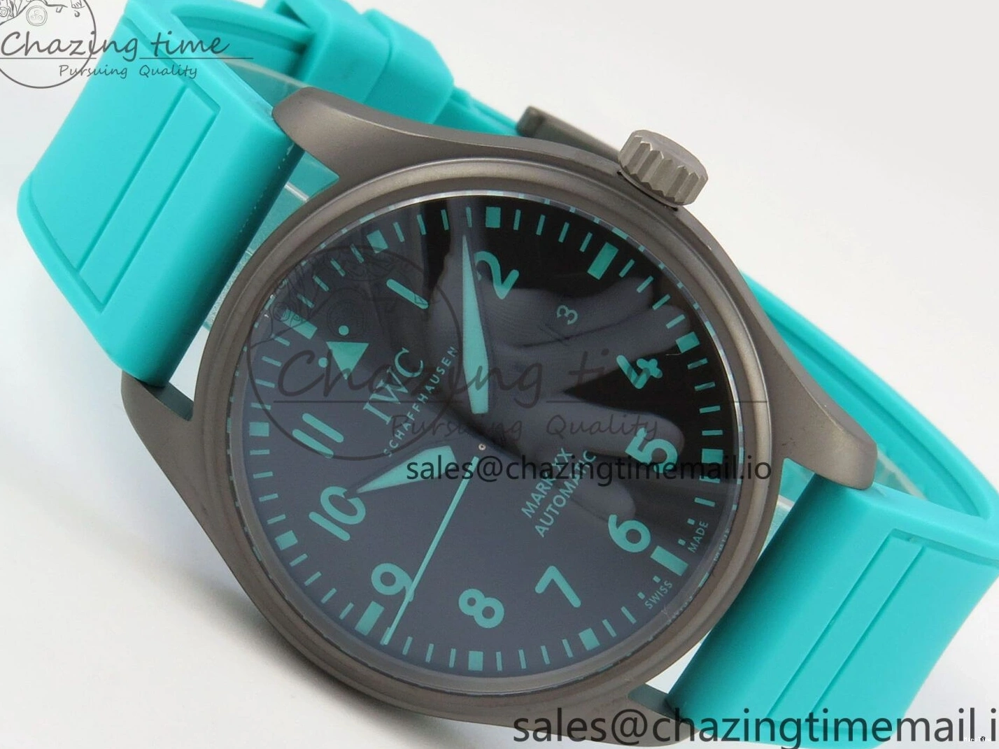 MIROTIME 0419 Pilot Mark XX BLSF 1:1 Best Edition Black Blue Dial on Blue Rubber Strap MIYOTA Sleek 6989